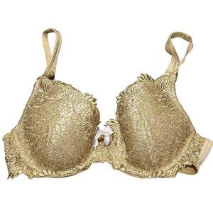 Gold Lace Push-Up Bra With Crystal Accent 34C Soma